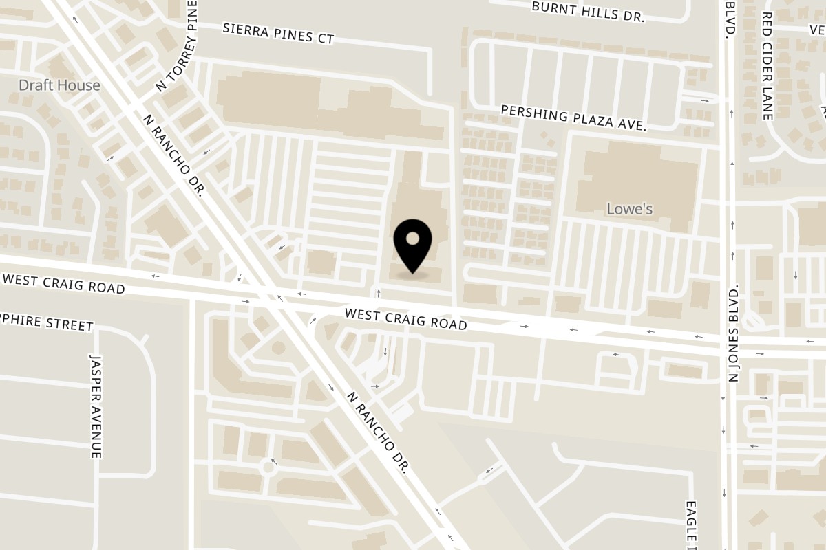 Map showing the location of Asia Bites on 4416 N Rancho Dr in Las Vegas